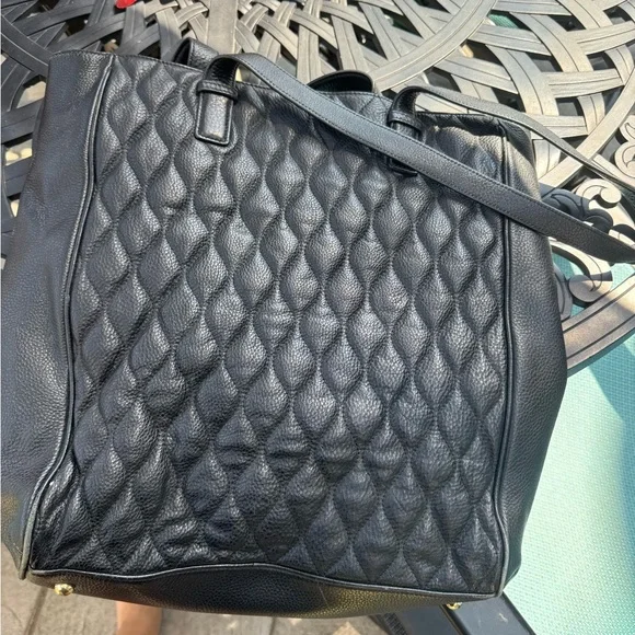 Vera Bradley Black Quilted Tote with Gold Accents - Picture 2 of 3